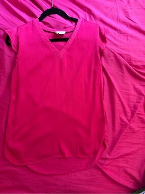 kate spade Sleeveless V-Neck Blouse in Hot Pink